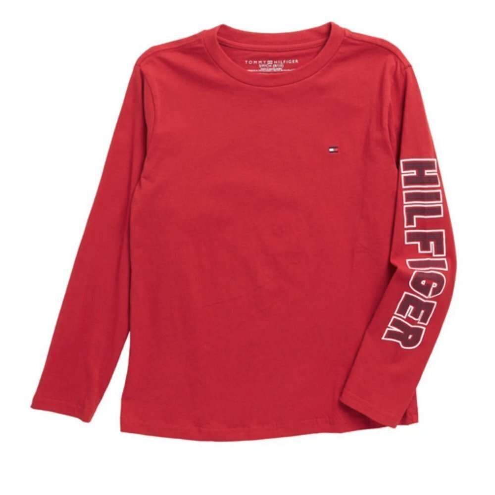 Tommy Hilfiger Kid's Vertical Dot Logo Print Long Sleeve T-shirt